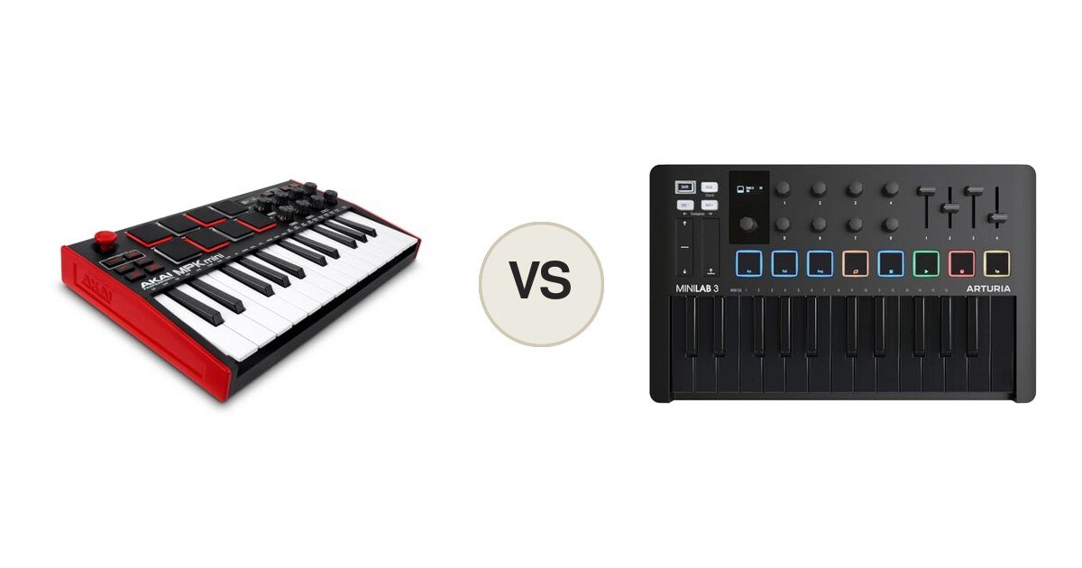 Montaje comparativo: Akai MPK Mini MK3 y Arturia MiniLab 3