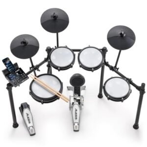 Batería electrónica Alesis Nitro Max con parches de malla y rack de 4 postes