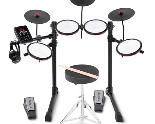 Batería electrónica Alesis Turbo Max con pads de malla, taburete y pedales