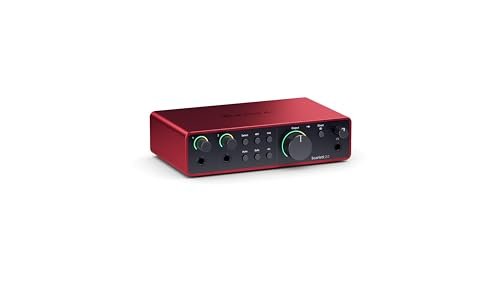 Focusrite Scarlett 2i2 de 4ª generación, interfaz de audio USB roja de dos entradas