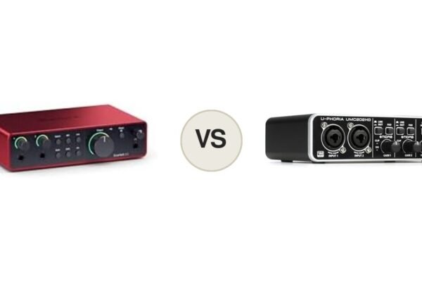 Focusrite Scarlett 2i2 vs Behringer UMC202HD, montaje comparativo