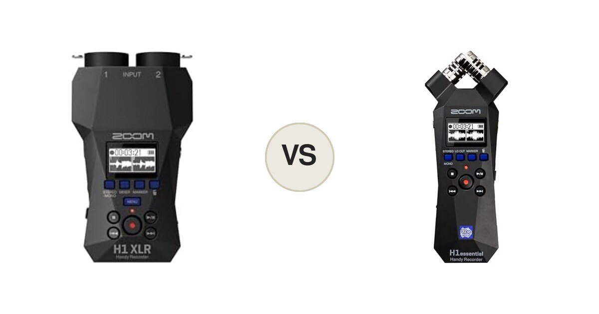 Zoom H1 XLR vs Zoom H1essential, montaje comparativo