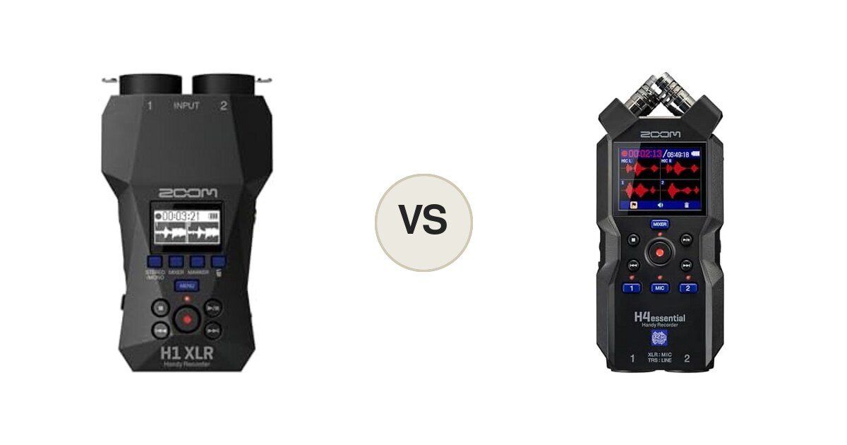 Zoom H1 XLR vs Zoom H4essential, montaje comparativo