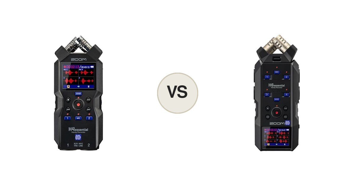Zoom H4essential vs Zoom H6essential, montaje comparativo