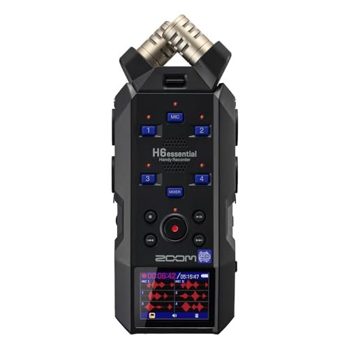 Zoom H6essential, grabadora portatil de 6 pistas con 4 entradas XLR