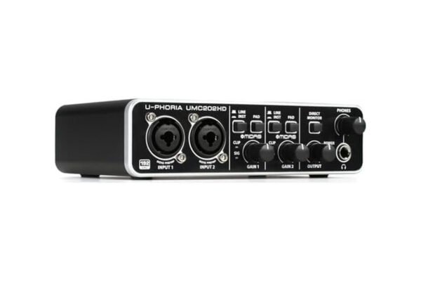 Behringer U-PHORIA UMC202HD, interfaz de audio USB de dos entradas con preamplificadores MIDAS