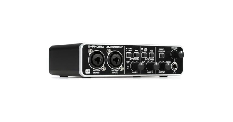 Behringer U-PHORIA UMC202HD, interfaz de audio USB de dos entradas con preamplificadores MIDAS